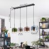 Lauden hanging light, pendant light blue, green, clear, coppery, Smoke-coloured, 4-light sources