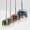 Lauden hanging light, pendant light blue, green, clear, coppery, Smoke-coloured, 4-light sources