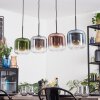 Lauden hanging light, pendant light blue, green, clear, coppery, Smoke-coloured, 4-light sources