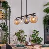 Gastor hanging light, globe light, pendant light Amber, clear, Smoke-coloured, 4-light sources