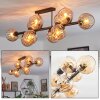 Koyoto ceiling light, globe light Amber, 10-light sources