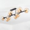 Koyoto ceiling light, globe light Amber, 10-light sources