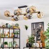 Ripoll ceiling light, globe light gold, black, 10-light sources
