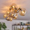 Ripoll ceiling light, globe light gold, black, 10-light sources