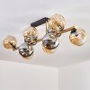 Ripoll ceiling light, globe light gold, black, 10-light sources