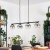 Koyoto hanging light, globe light, pendant light chrome, clear, Smoke-coloured, 4-light sources