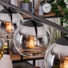Koyoto hanging light, globe light, pendant light chrome, clear, Smoke-coloured, 4-light sources