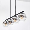 Koyoto hanging light, globe light, pendant light chrome, clear, Smoke-coloured, 4-light sources