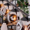 Ripoll hanging light, globe light, pendant light chrome, Smoke-coloured, 4-light sources