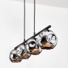 Ripoll hanging light, globe light, pendant light chrome, Smoke-coloured, 4-light sources
