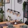 Ripoll hanging light, globe light, pendant light chrome, clear, Smoke-coloured, 4-light sources