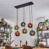 Ripoll hanging light, globe light, pendant light blue, green, coppery, 6-light sources