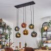 Ripoll hanging light, globe light, pendant light blue, gold, green, coppery, 6-light sources