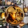 Ripoll hanging light, globe light, pendant light blue, gold, green, coppery, 6-light sources
