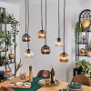 Ripoll hanging light, globe light, pendant light Amber, clear, Smoke-coloured, 6-light sources