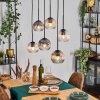 Ripoll hanging light, globe light, pendant light Amber, clear, Smoke-coloured, 6-light sources