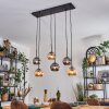 Ripoll hanging light, globe light, pendant light Amber, Smoke-coloured, 6-light sources