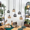 Ripoll hanging light, globe light, pendant light Amber, Smoke-coloured, 6-light sources