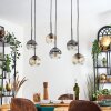 Ripoll hanging light, globe light, pendant light Amber, clear, Smoke-coloured, 6-light sources