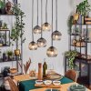 Ripoll hanging light, globe light, pendant light Amber, clear, Smoke-coloured, 6-light sources