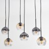 Ripoll hanging light, globe light, pendant light Amber, clear, Smoke-coloured, 6-light sources