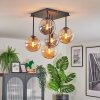 Gastor ceiling light, globe light Amber, Smoke-coloured, 5-light sources