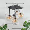 Gastor ceiling light, globe light Amber, clear, Smoke-coloured, 5-light sources