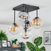 Gastor ceiling light, globe light Amber, clear, Smoke-coloured, 5-light sources