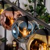 Ripoll hanging light, globe light, pendant light blue, gold, green, coppery, 5-light sources