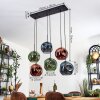 Ripoll hanging light, globe light, pendant light blue, green, coppery, 6-light sources