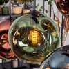 Ripoll hanging light, globe light, pendant light blue, green, coppery, 6-light sources