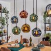 Ripoll hanging light, globe light, pendant light blue, gold, green, coppery, 6-light sources
