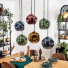 Ripoll hanging light, globe light, pendant light blue, gold, green, coppery, 6-light sources