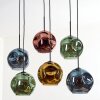 Ripoll hanging light, globe light, pendant light blue, gold, green, coppery, 6-light sources