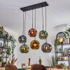 Ripoll hanging light, globe light, pendant light blue, gold, green, coppery, 6-light sources