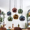 Ripoll hanging light, globe light, pendant light blue, gold, green, coppery, 6-light sources