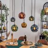 Ripoll hanging light, globe light, pendant light blue, gold, green, coppery, 6-light sources