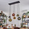 Ripoll hanging light, globe light, pendant light blue, gold, green, coppery, 6-light sources