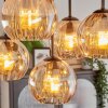 Koyoto ceiling light, globe light Amber, 5-light sources
