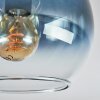 Koyoto ceiling light, globe light 37 cm blue, green, clear, coppery, 3-light sources
