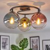 Gastor ceiling light, globe light 37 cm blue, green, clear, coppery, 3-light sources