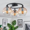 Koyoto ceiling light, globe light 37 cm Amber, clear, 3-light sources