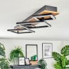 Cabanas ceiling light LED Wood like finish, black, 1-light source