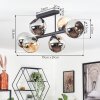 Koyoto ceiling light, globe light Amber, chrome, Smoke-coloured, 6-light sources