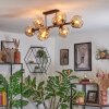 Ripoll ceiling light, globe light Amber, 8-light sources