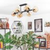 Ripoll ceiling light, globe light Amber, 8-light sources
