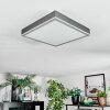 Salmi ceiling light, Panel LED grey, silver, 1-light source