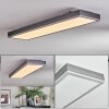 Salmi ceiling light, Panel LED grey, silver, 1-light source