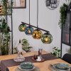 Ripoll hanging light, globe light, pendant light blue, gold, green, 4-light sources