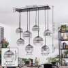 Koyoto hanging light, globe light, pendant light clear, Smoke-coloured, 8-light sources
